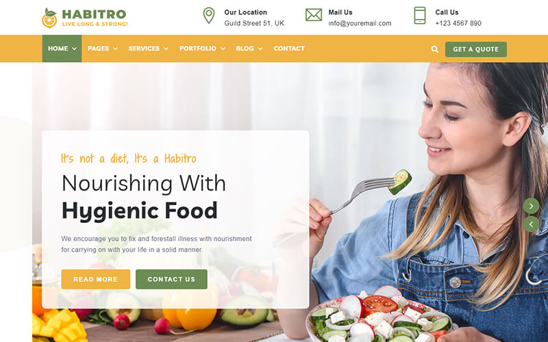 Nutrition Health and Diet WordPress Theme