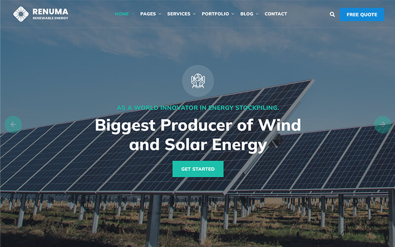 Wind & Solar Energy WordPress Theme